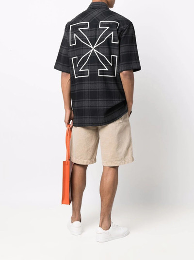 Off-White Arrows-motif checked overshirt outlook