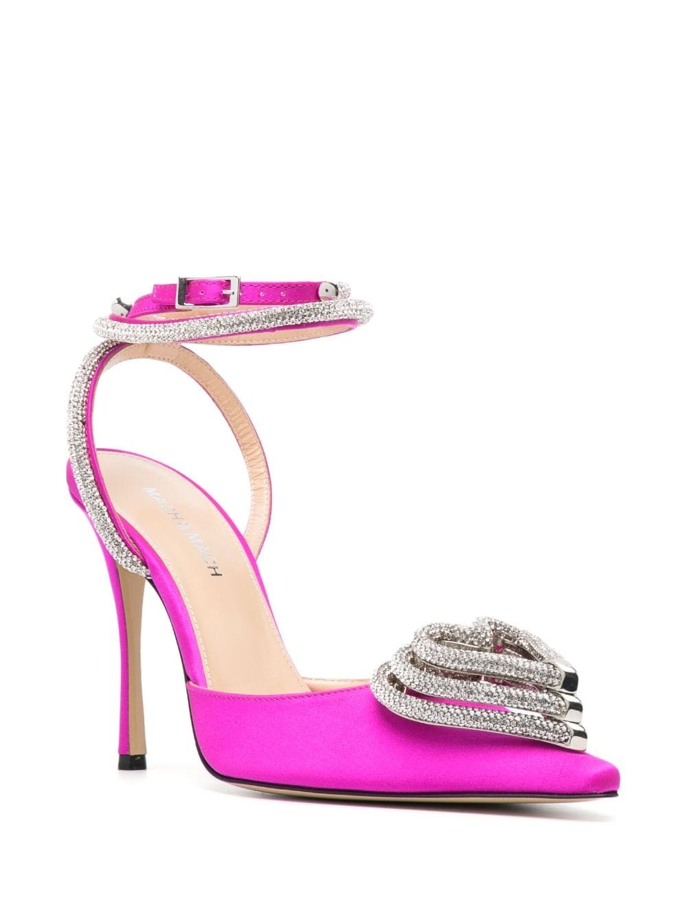 Triple Heart 110mm satin pumps - 2