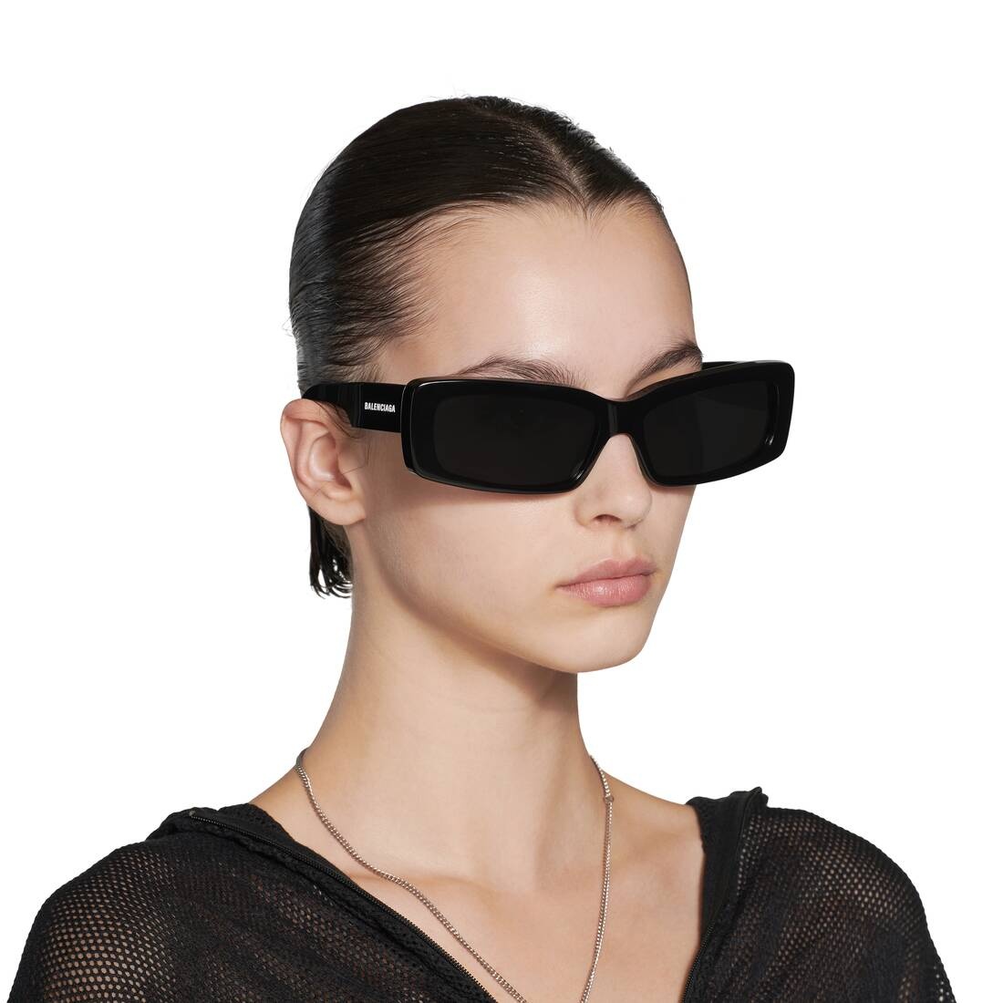 Oversize Rectangle Sunglasses  in Black - 5