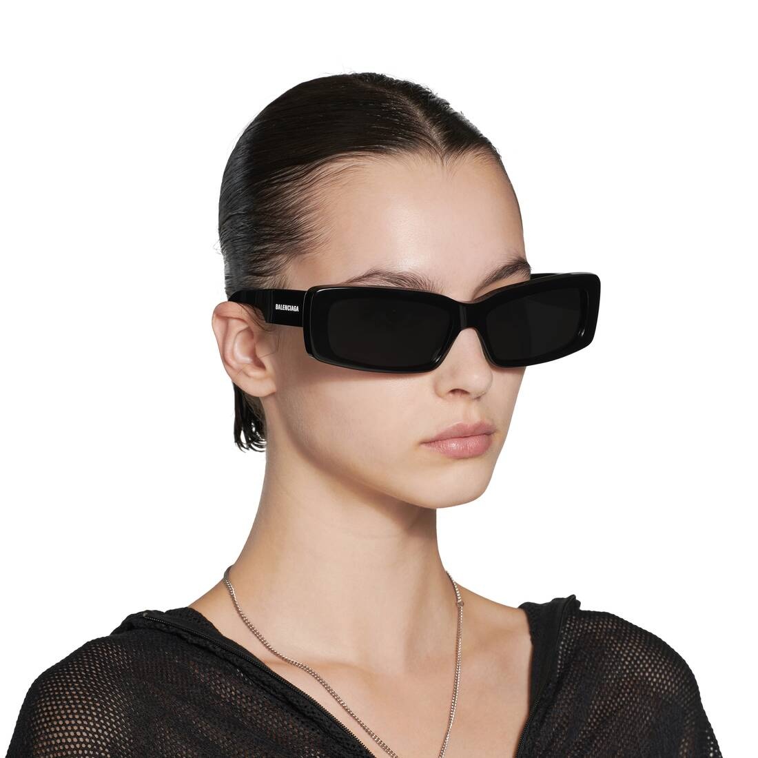 BALENCIAGA Oversize Rectangle Sunglasses in Black | REVERSIBLE