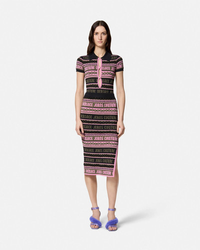 VERSACE JEANS COUTURE Stripes Jacquard Knit Midi Skirt outlook