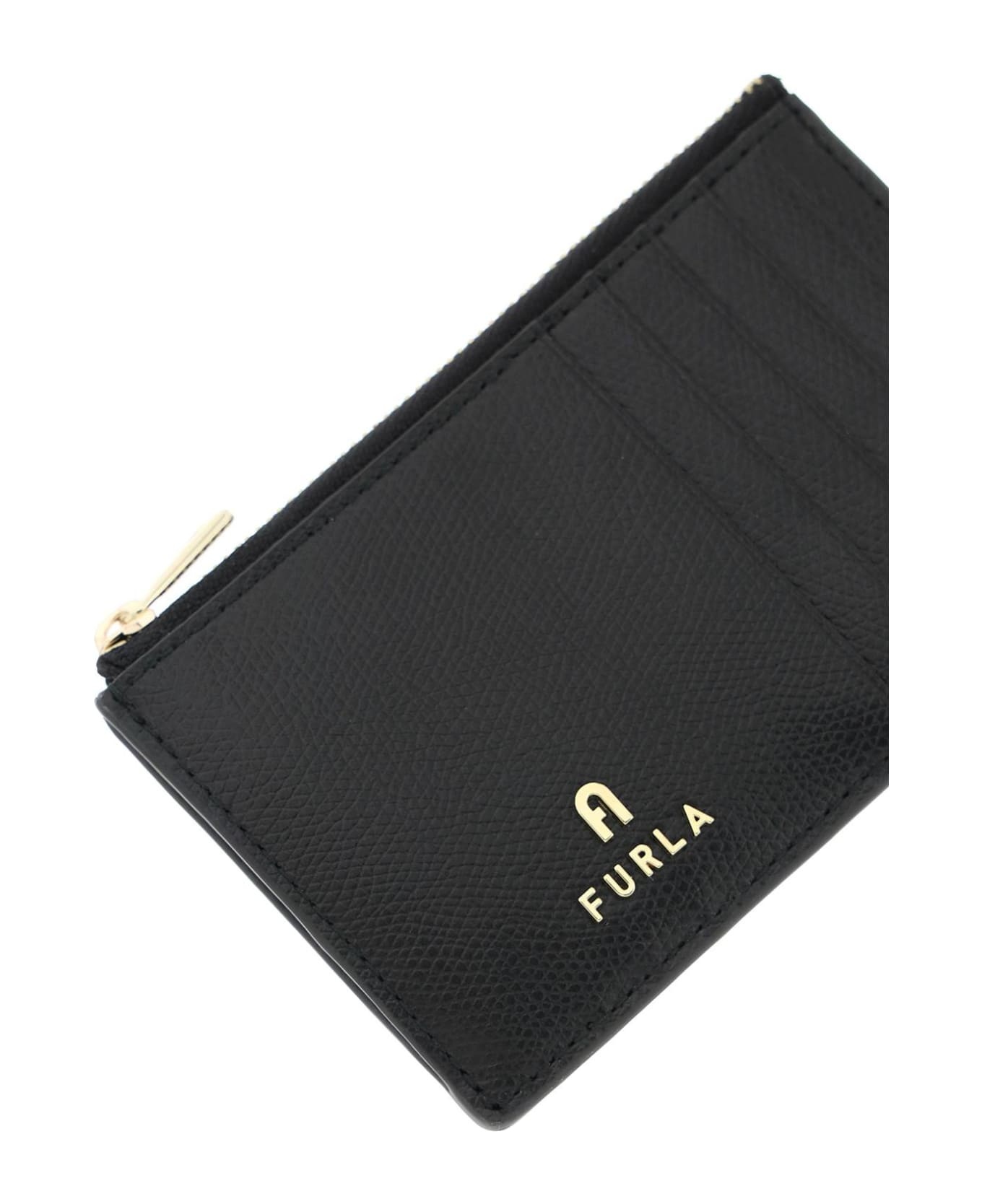Black Leather Camel Card Holder - 5