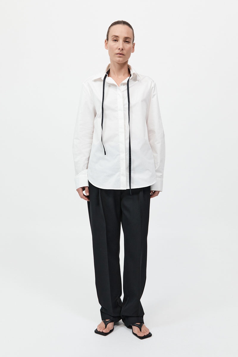 Detachable Tie Shirt - White - 2