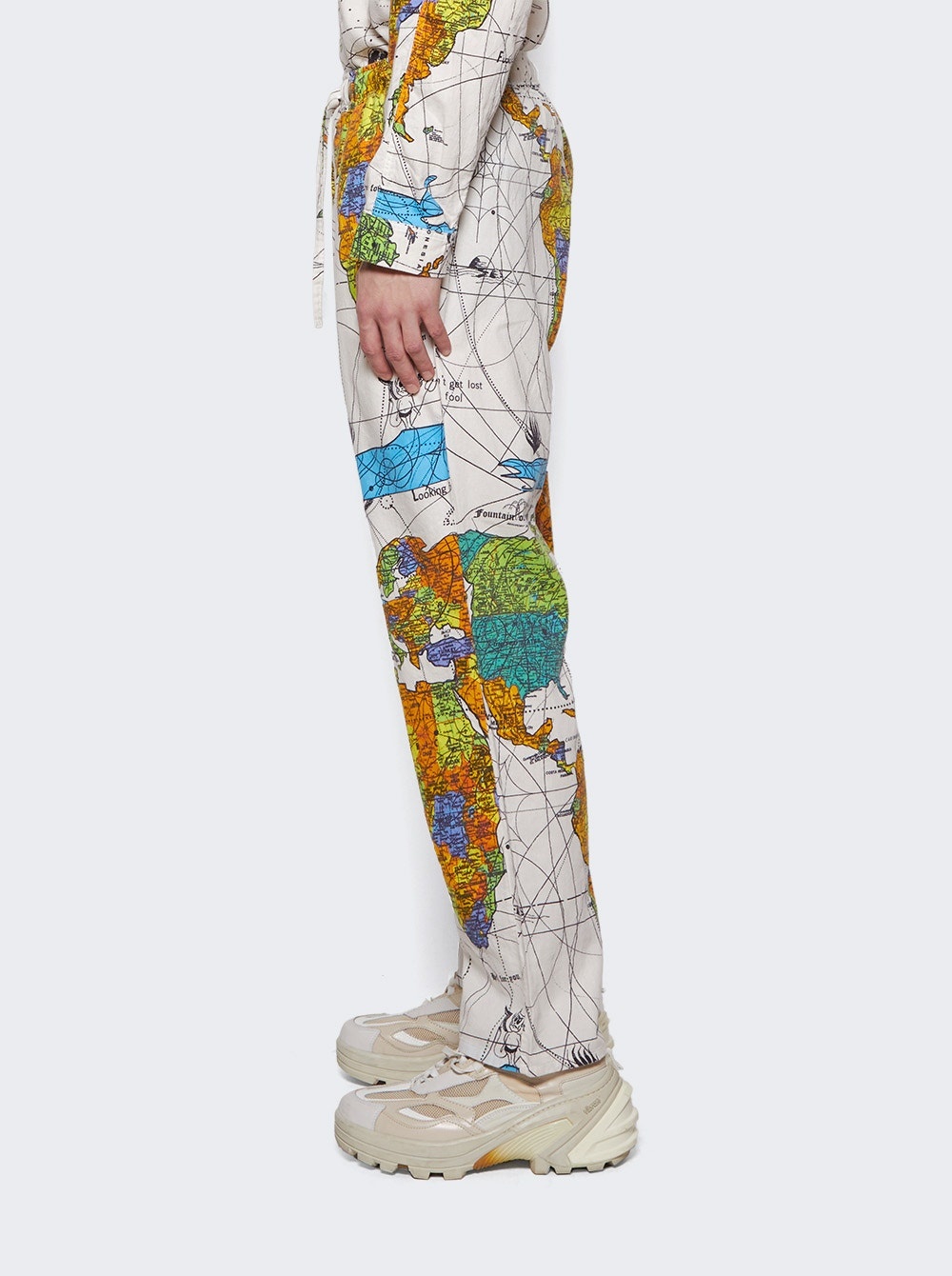 X DR WOO Pajama World Map Pants White - 4