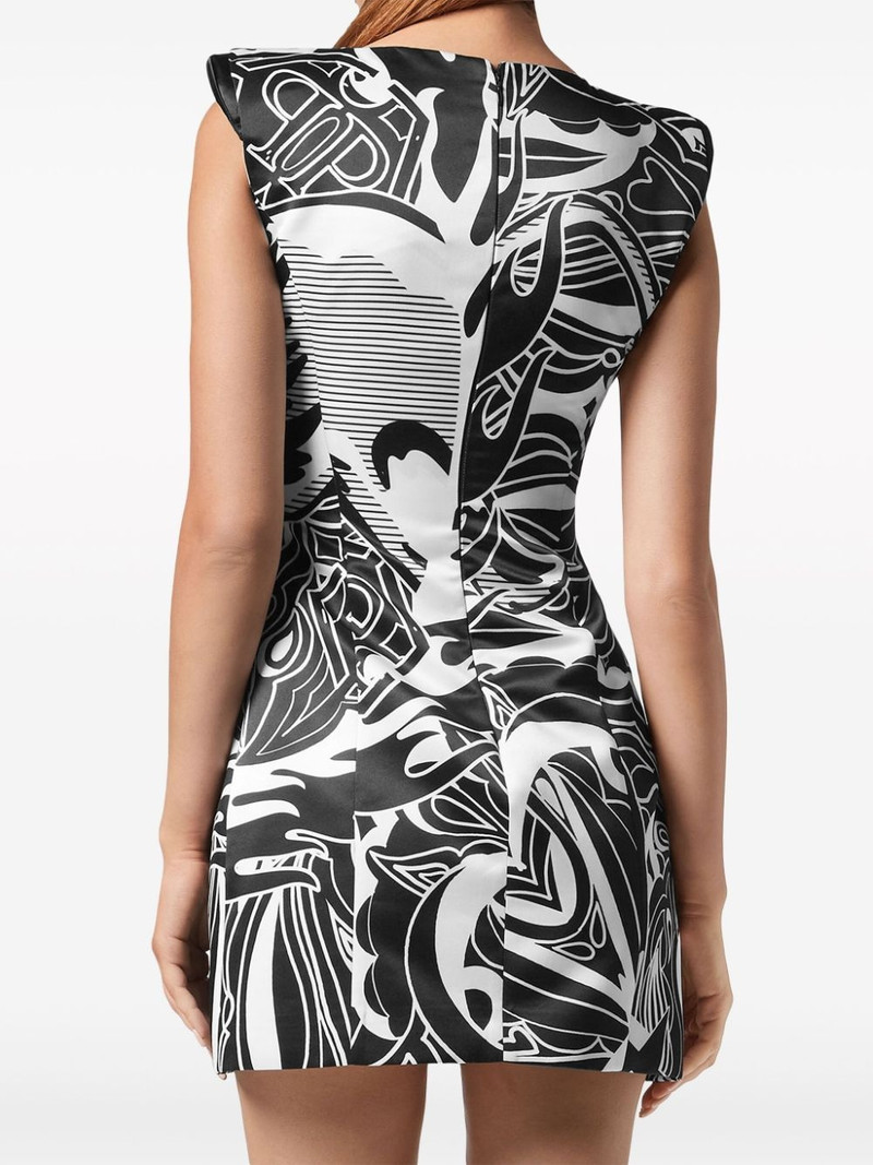 PHILIPP PLEIN Duchesse cap-sleeve minidress outlook