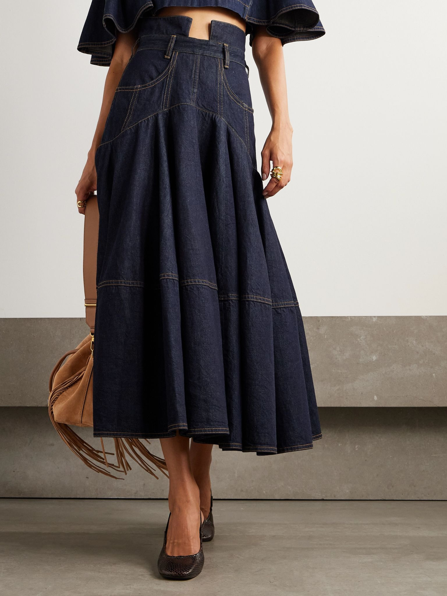 Hypnotic denim midi skirt Dark denim - 3