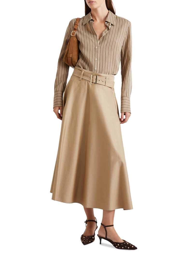 Women's Shiny Viscose Shirt - Hazelnut Brown 5