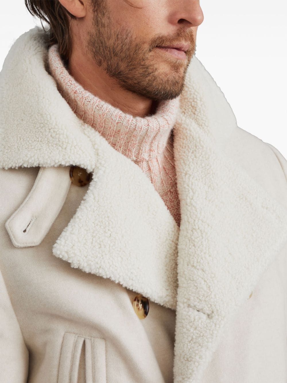 double-breasted wool coat - 5