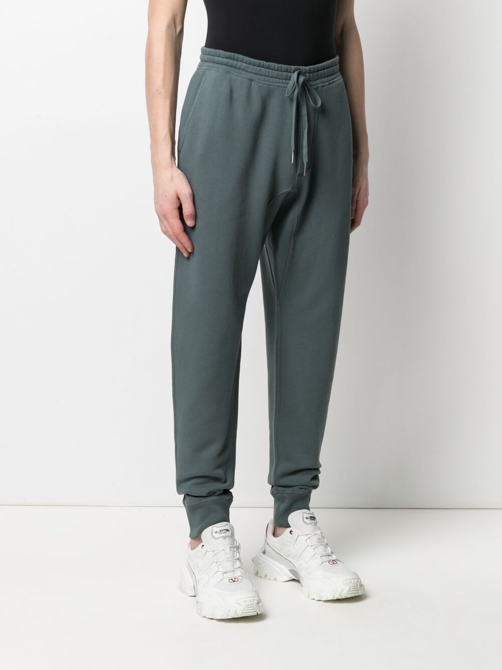 drawstring cotton track pants - 3