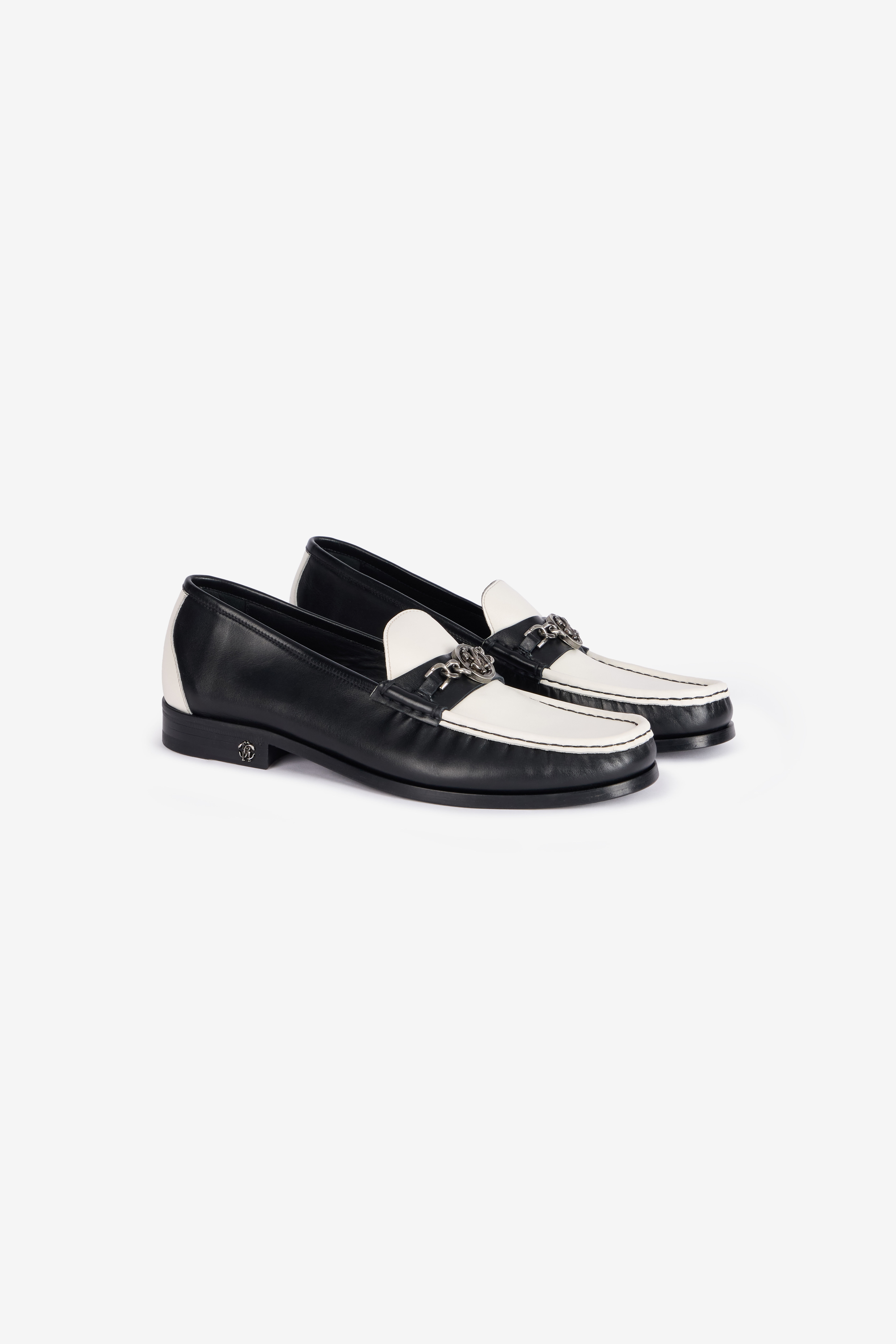 Two-Tone Loafers With Mirror Snake Monogram - 2