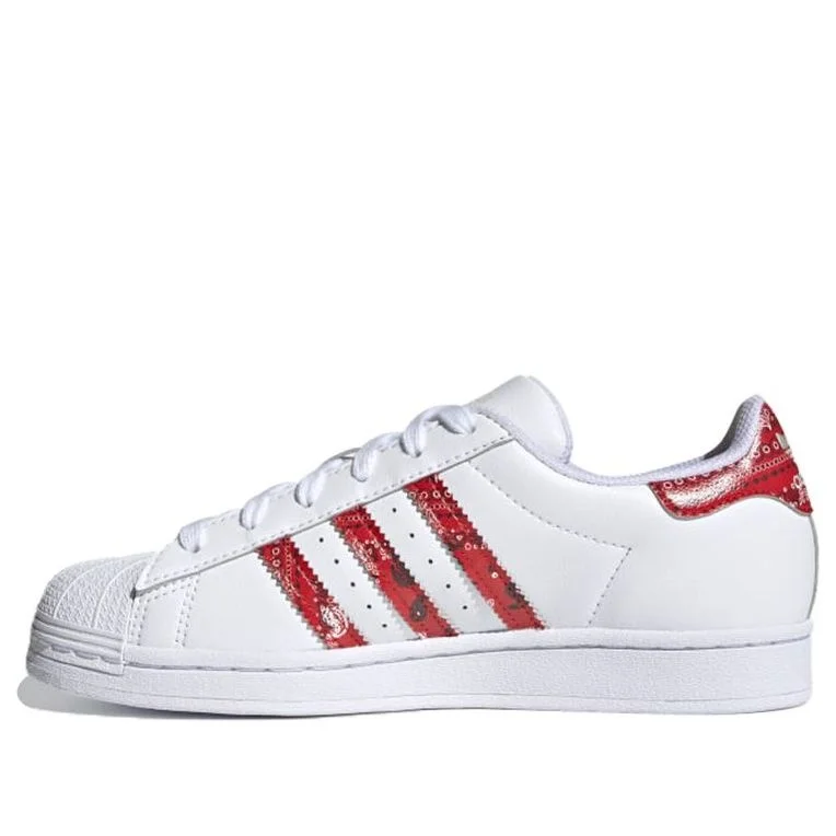 (WMNS) adidas originals Superstar 'White Dark Red' GZ9156 - 1