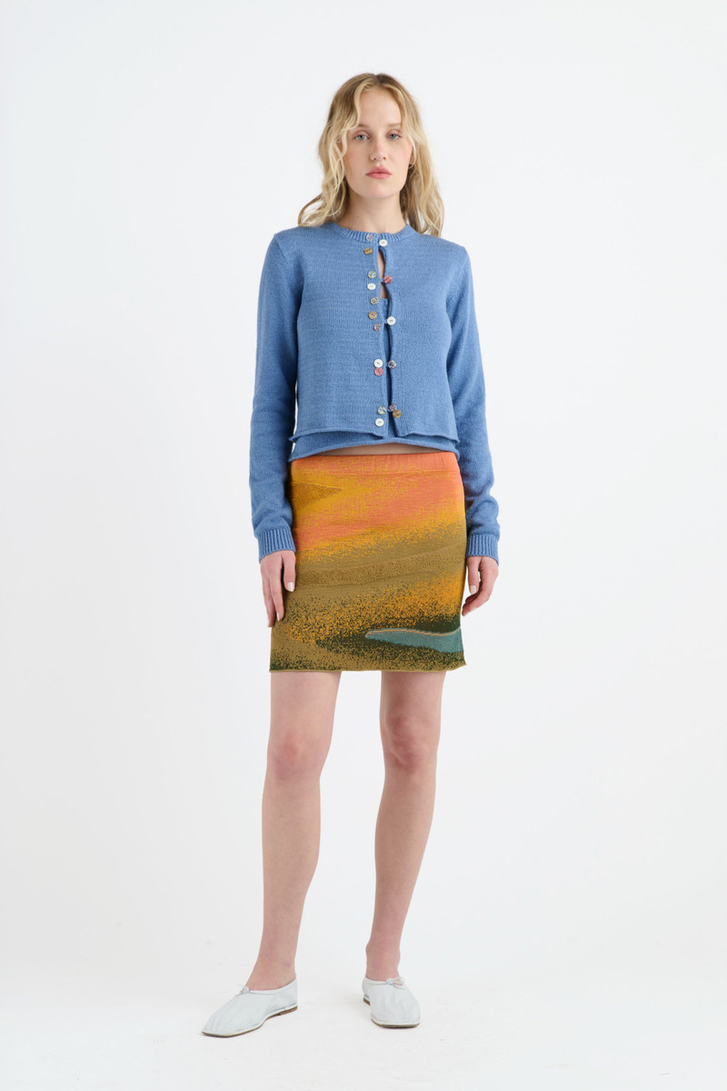 The Elder Statesman NORA LITE CREW CARDIGAN outlook