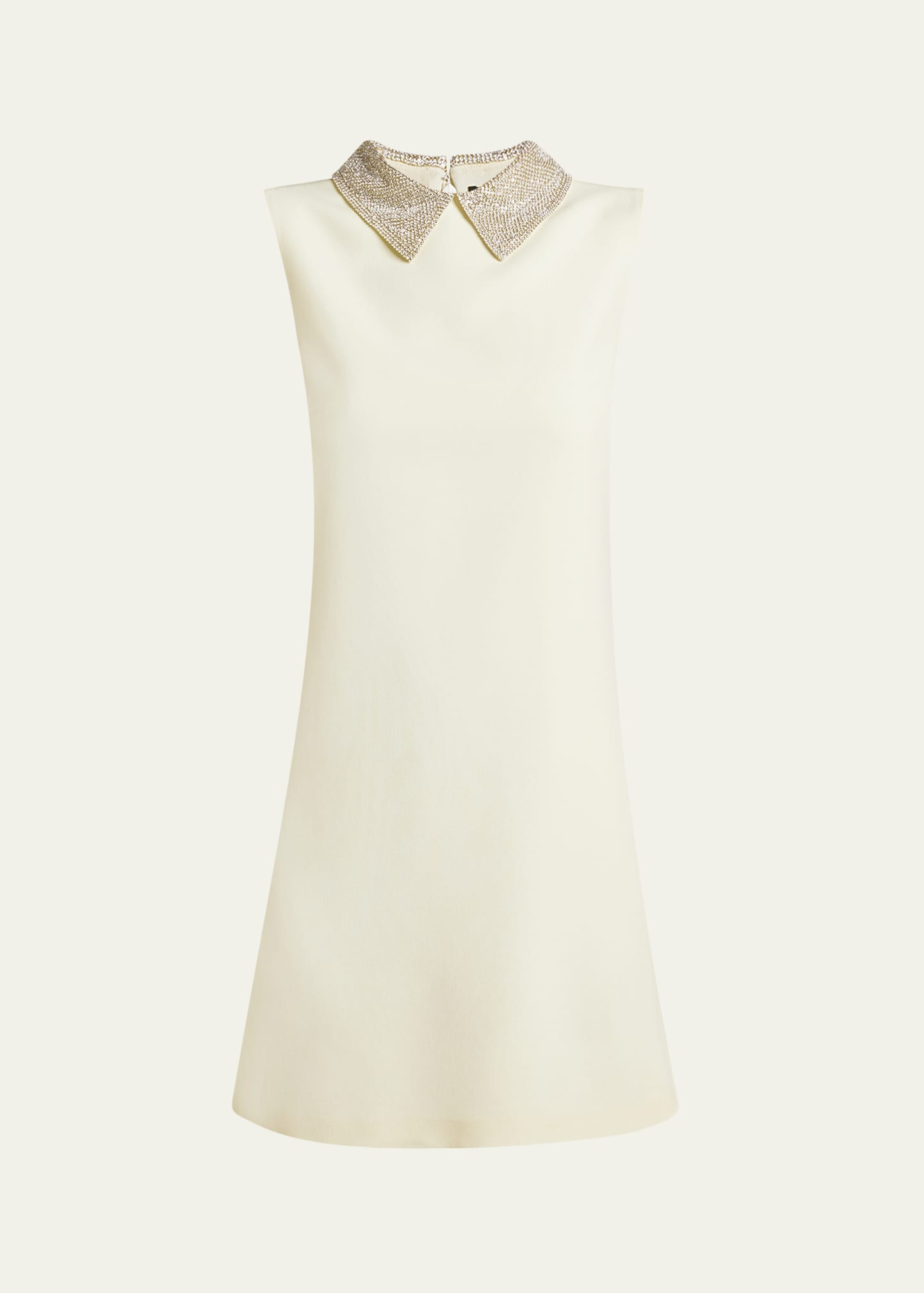 Crystal-Collar Envers Satin Mini Dress - 1