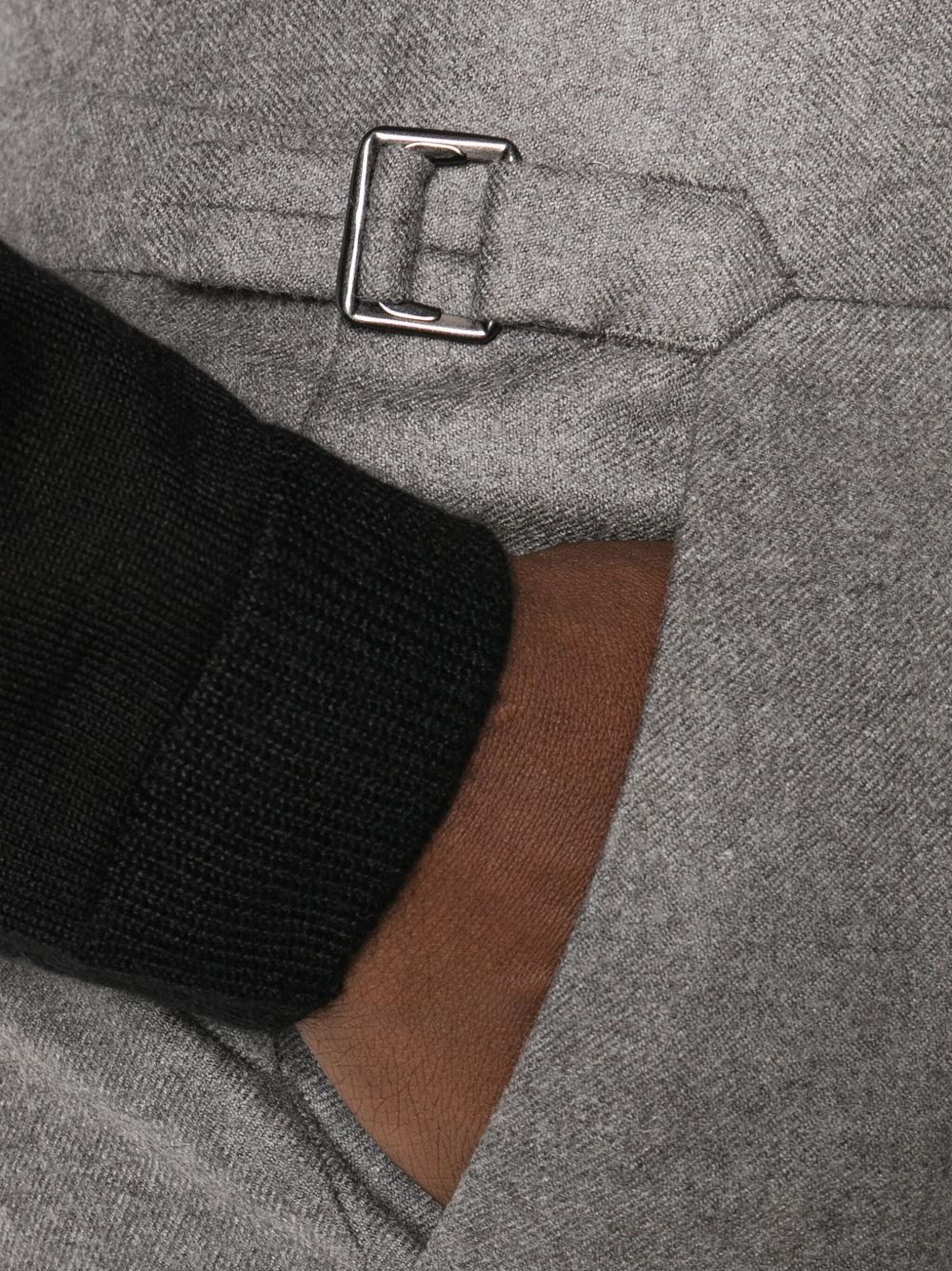 pleated-front buckle-tabs trousers - 5