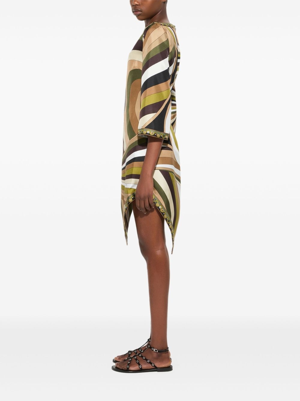Iride-print silk dress - 3