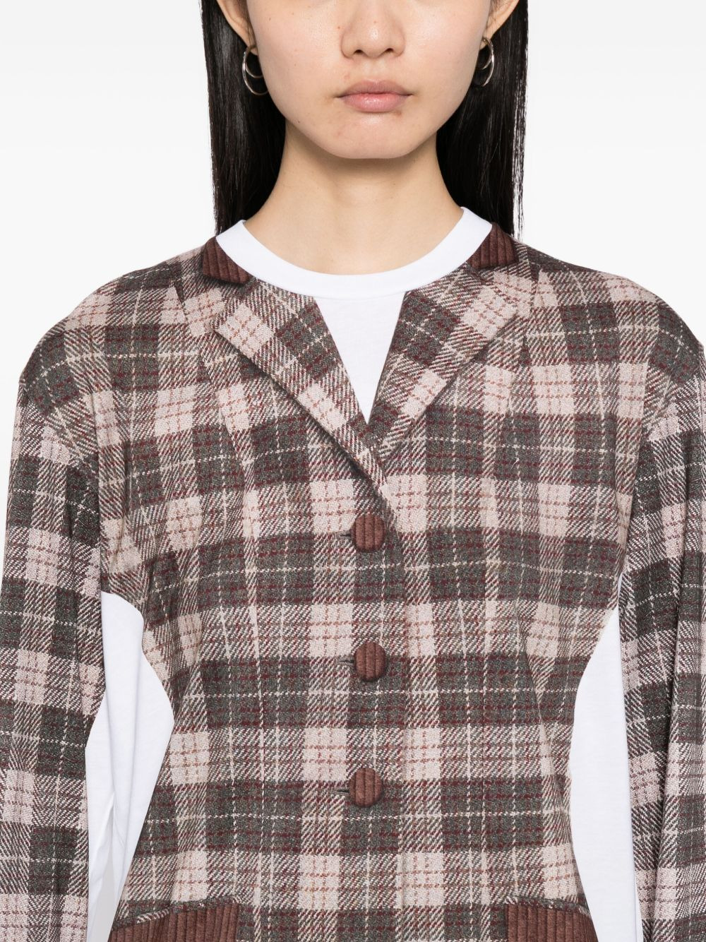 checked cotton T-shirt - 5