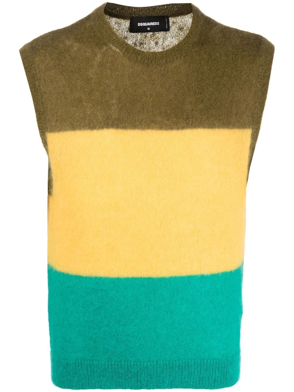 colour-block sleeveless jumper - 1