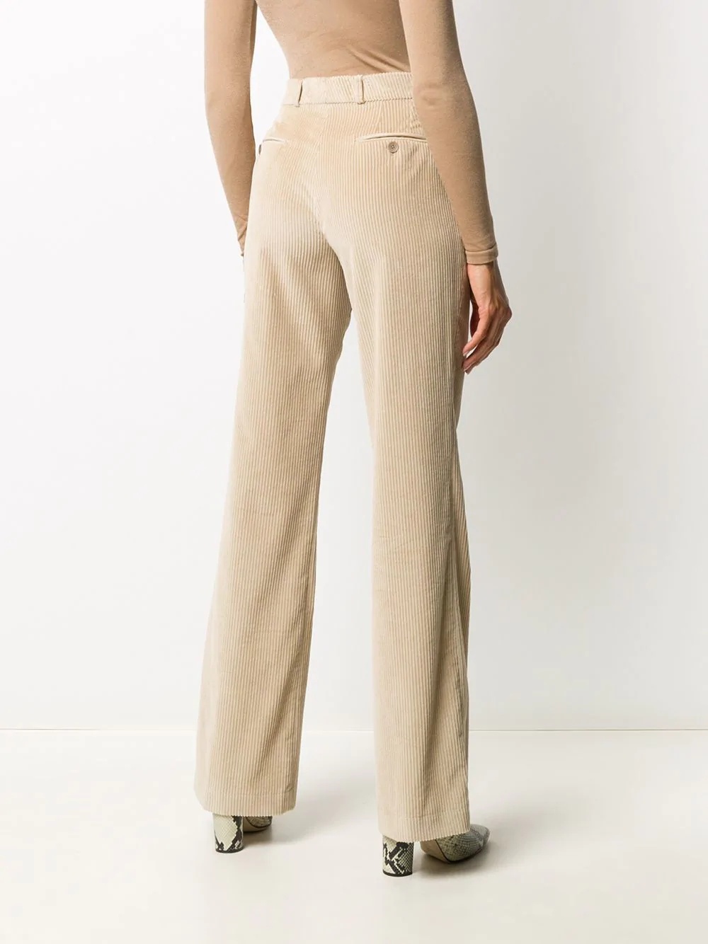 ribbed bootcut trousers - 4