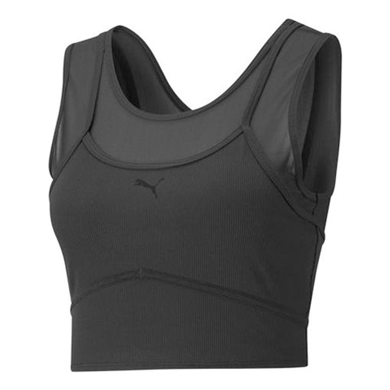 (WMNS) PUMA STUDIO Layered Crop Top 'Black' 520223-01 - 1