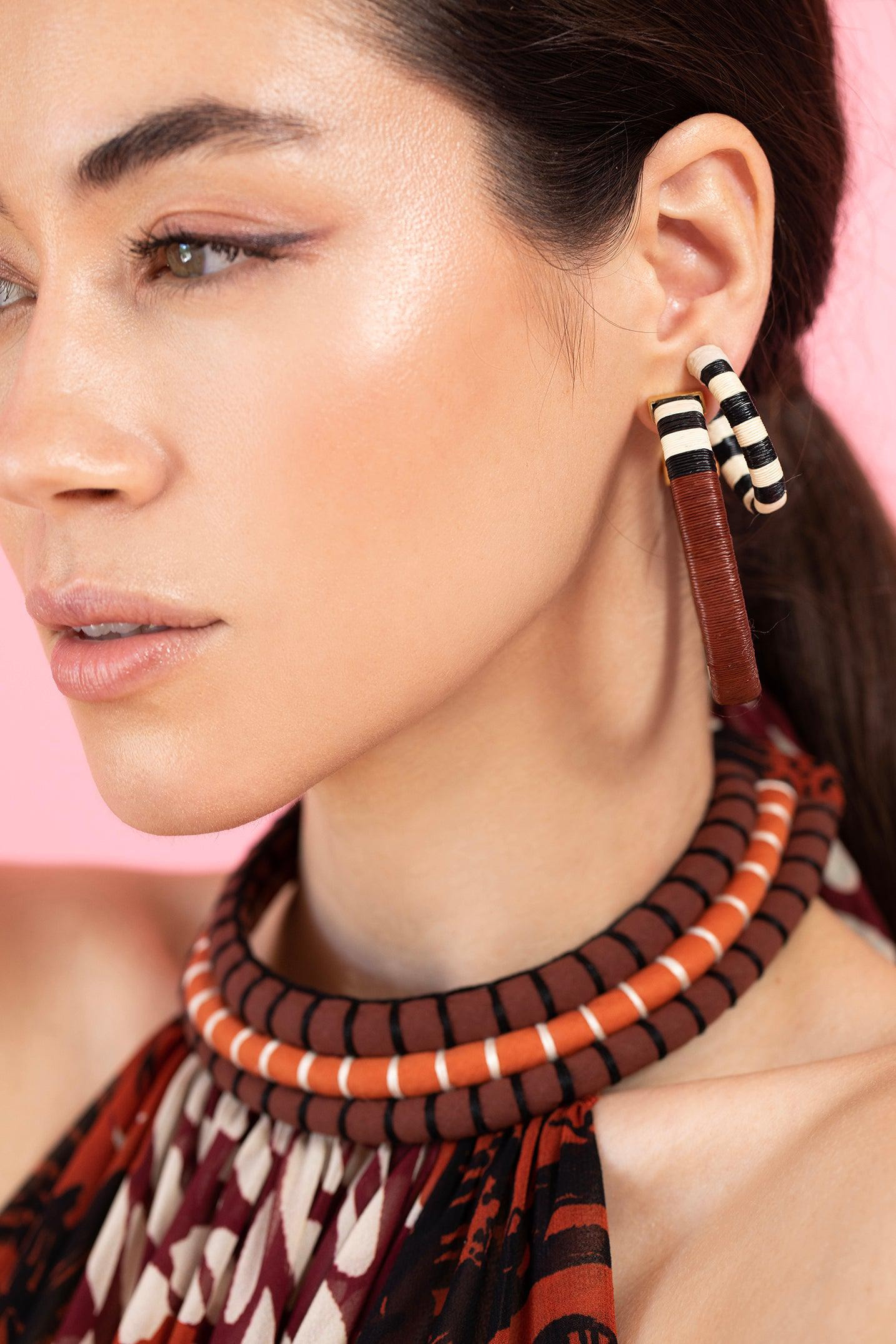 Color Parallelism Earrings - 3
