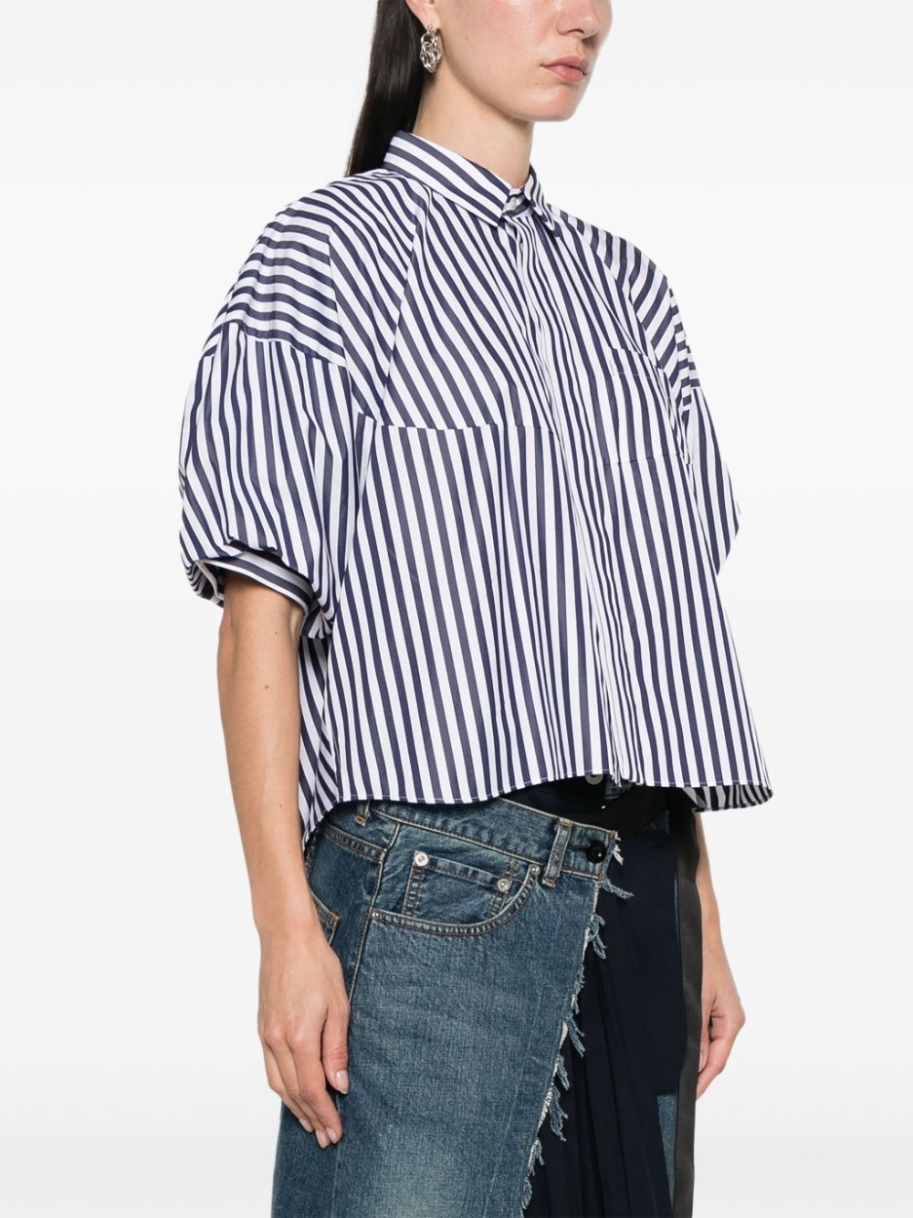 striped poplin shirt - 3