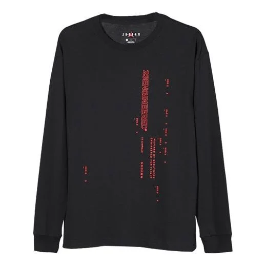Air Jordan 23 Engineered Athleisure Casual Sports Round Neck Long Sleeves Black CD5506-010 - 1