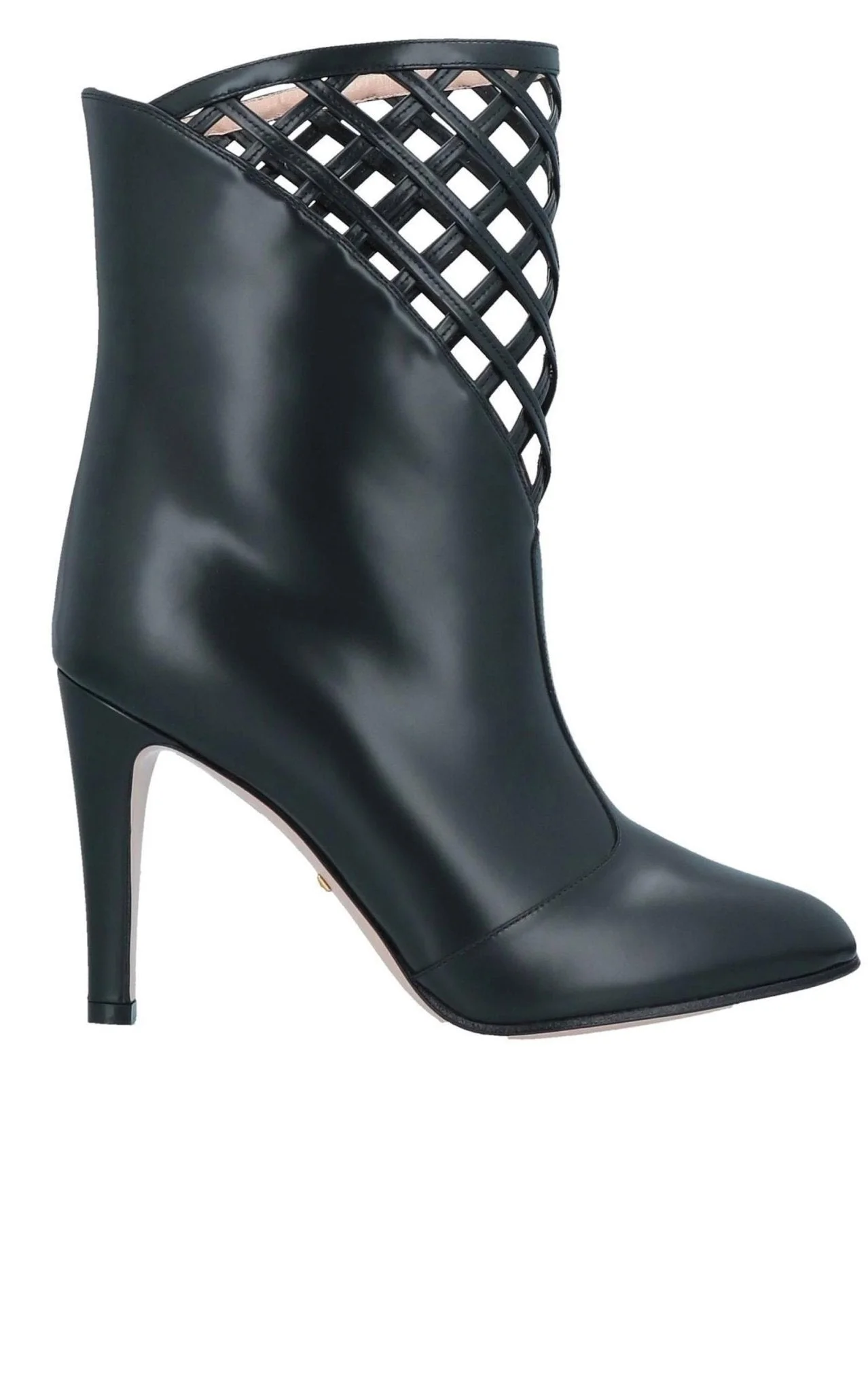 Cutout Leather Ankle Boots - 1