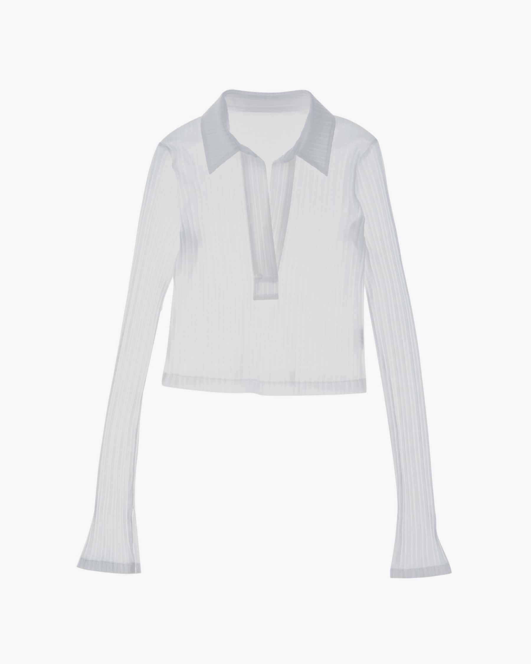 CROPPED RIB KNIT POLO - 1