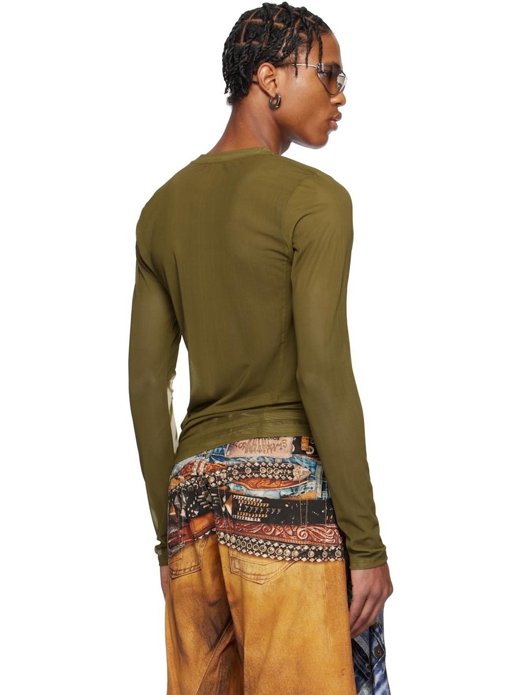 Green Sprayed Logo Long Sleeve T-shirt - 3