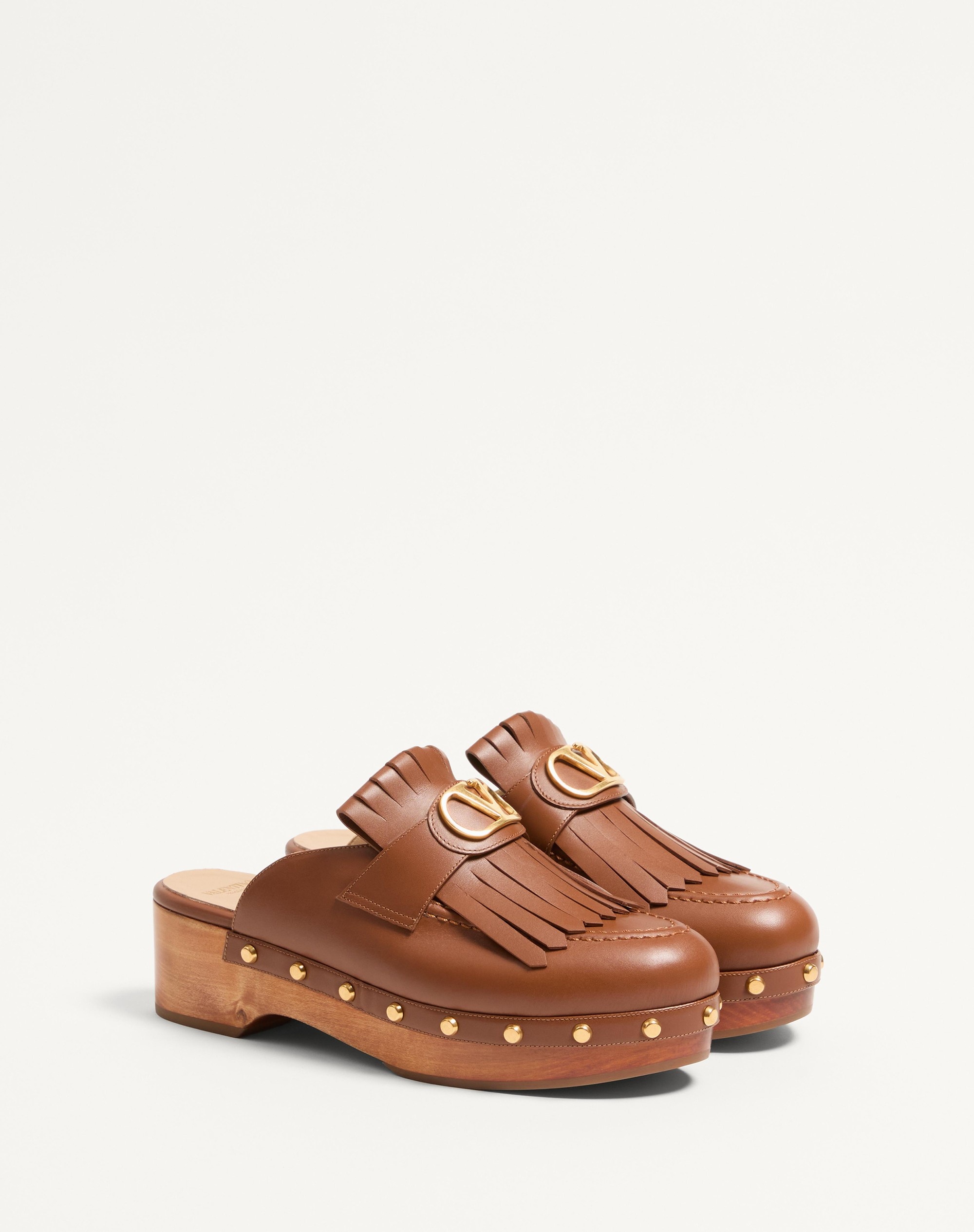 VLOGO SIGNATURE FRINGED CALFSKIN CLOG 45MM - 3