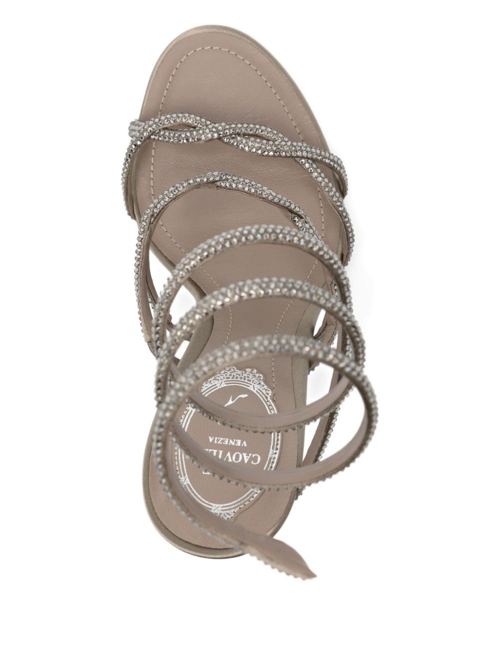 110mm crystal-embellished spiral-wrap sandals - 4