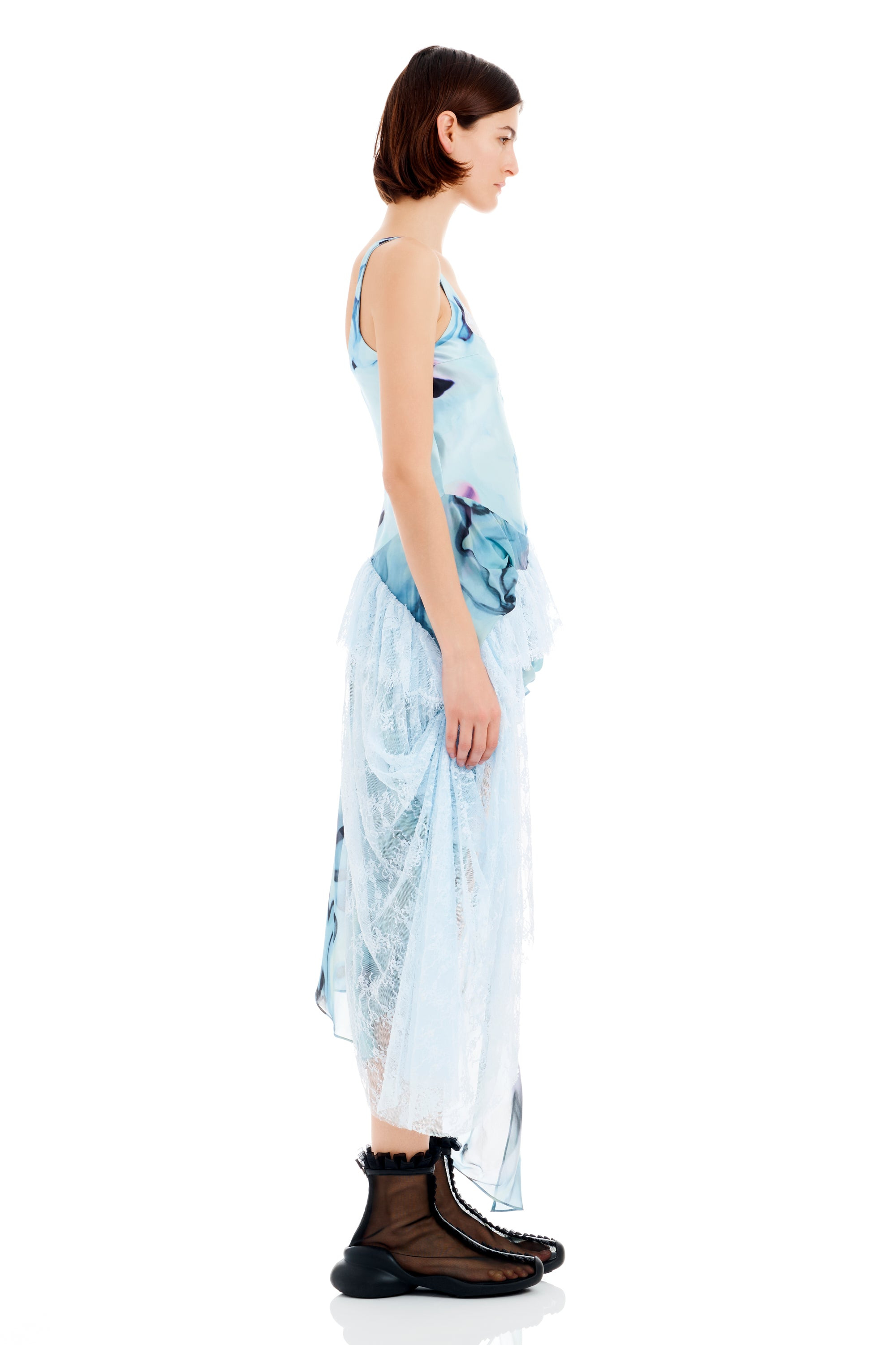 SKY WATERCOLOR FLORAL AMMI FANNY DRESS - 4