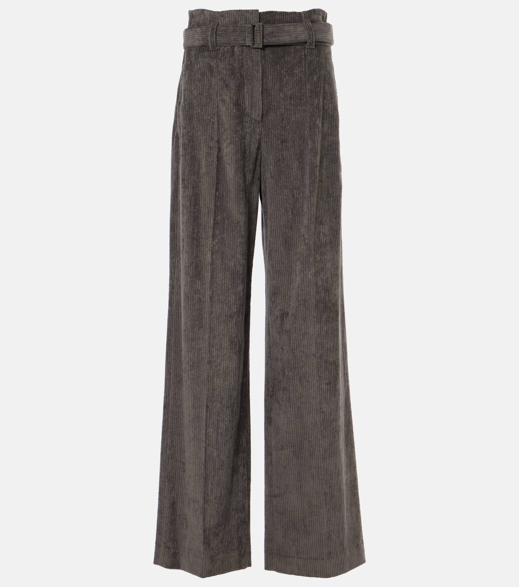 High-rise cotton tapered pants - 1