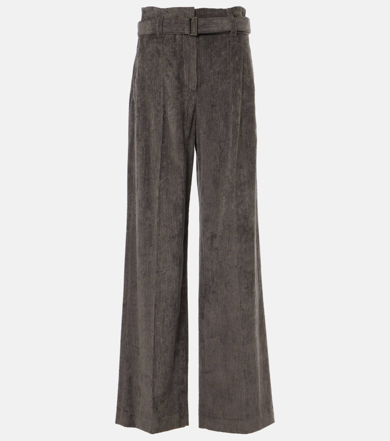 belted corduroy trousers - 1