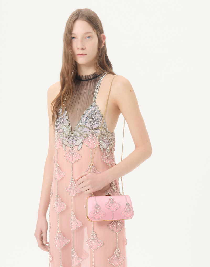 VALENTINO GARAVANI CARRY SECRETS SATIN MINAUDIERE WITH FLORAL PATTERN EMBROIDERY 7