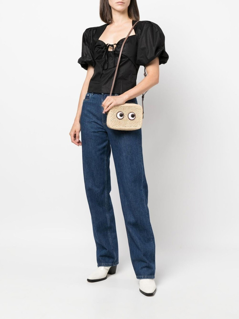 Anya Hindmarch eyes-appliqué woven crossbody bag outlook