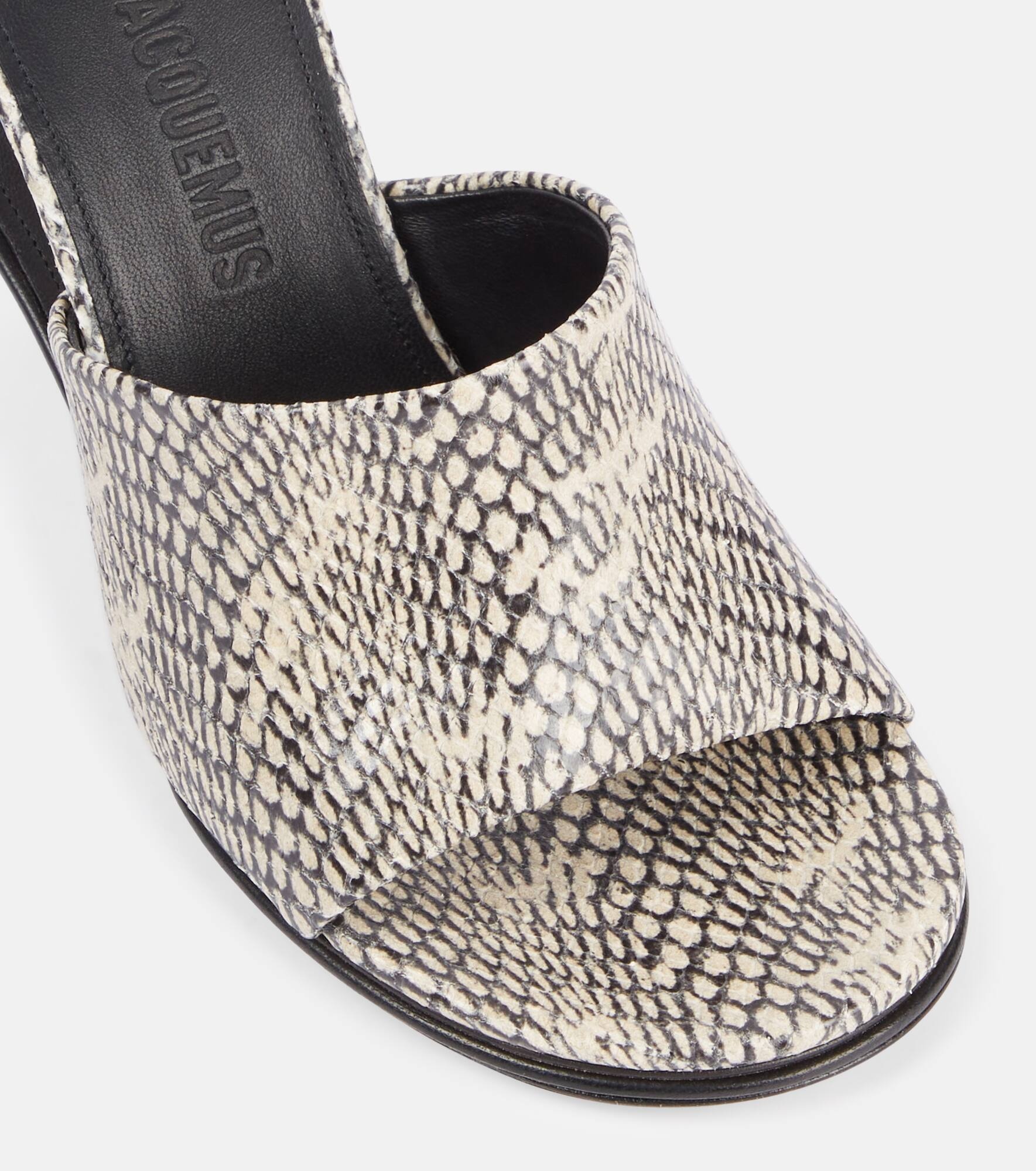 Doubles snake-effect leather mules - 5