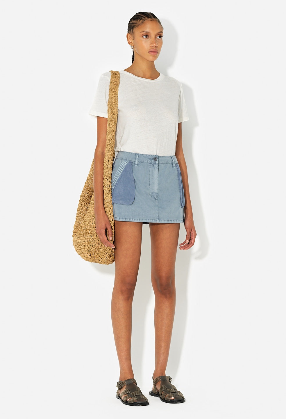 PANELED UTILITY MINI SKIRT - 2