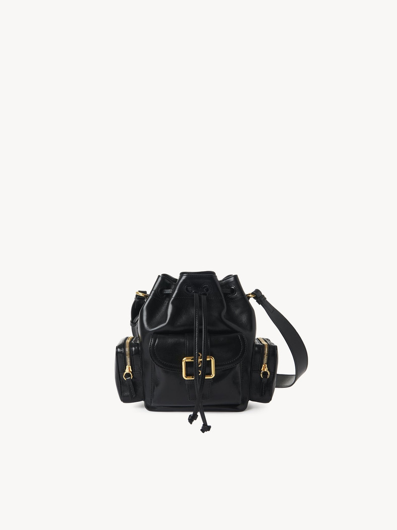 CAMERA BUCKET BAG IN SHINY LEATHER - 1