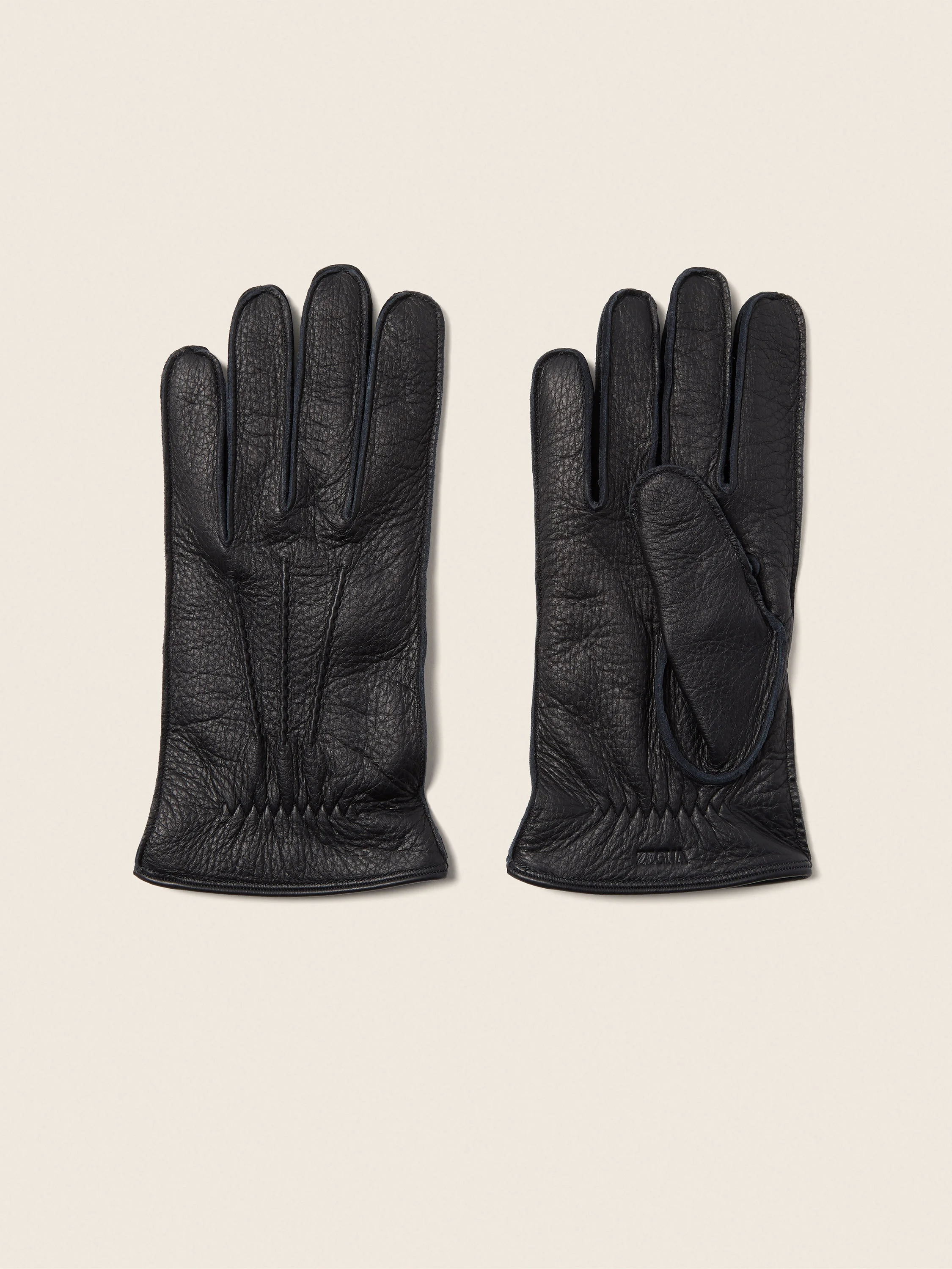 BLACK DEERSKIN GLOVES - 1