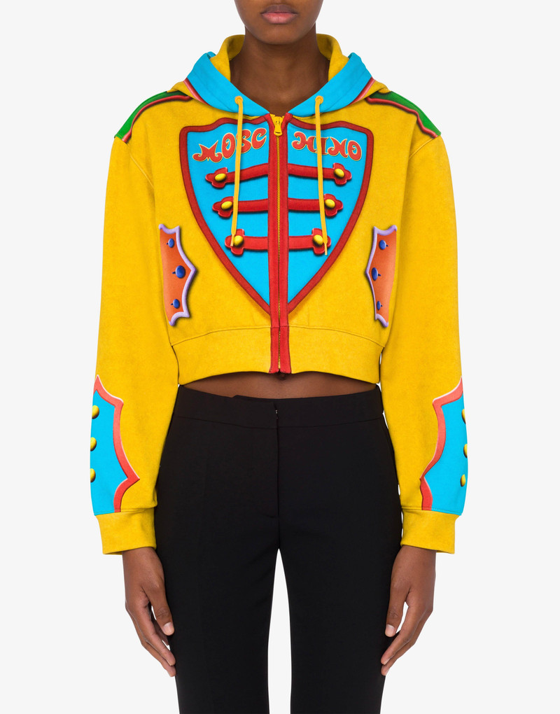 Moschino TROMPE L'ŒIL COTTON CROPPED SWEATSHIRT outlook