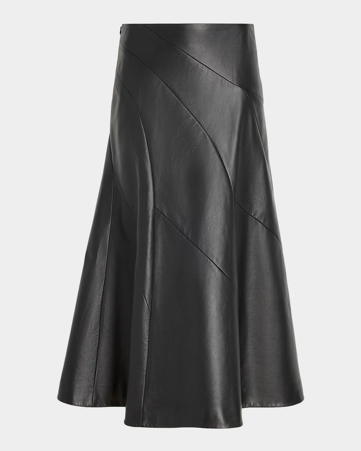 Kenza Paneled Leather Midi Skirt - 1