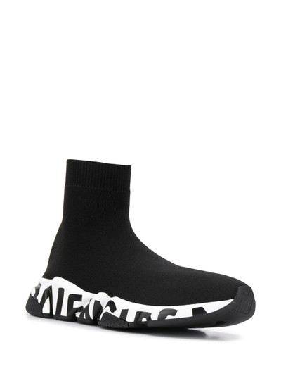 BALENCIAGA Speed knit logo print sneakers outlook