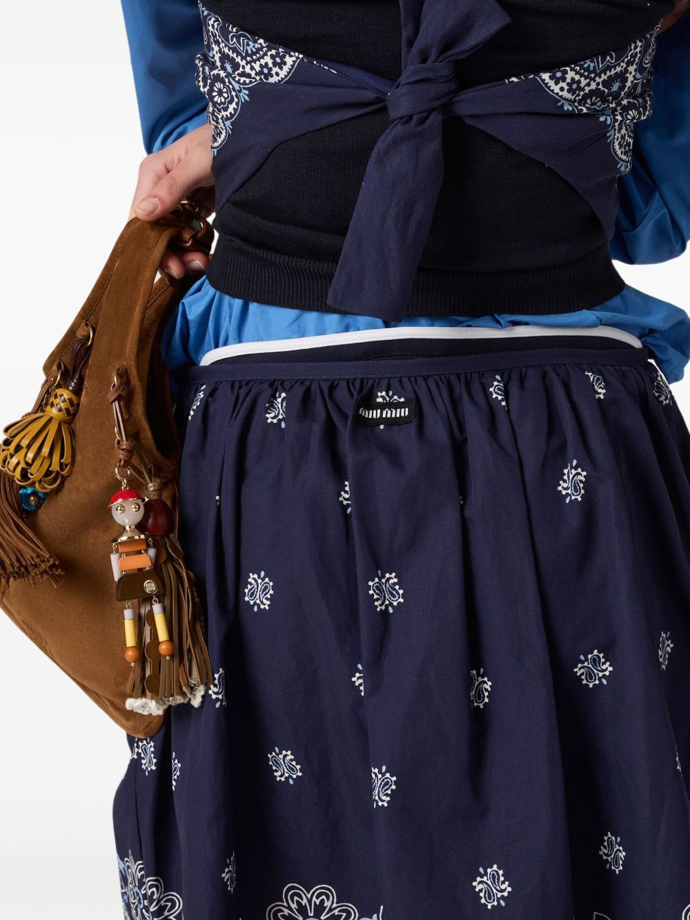 Cornflower slubbed poplin skirt - 5