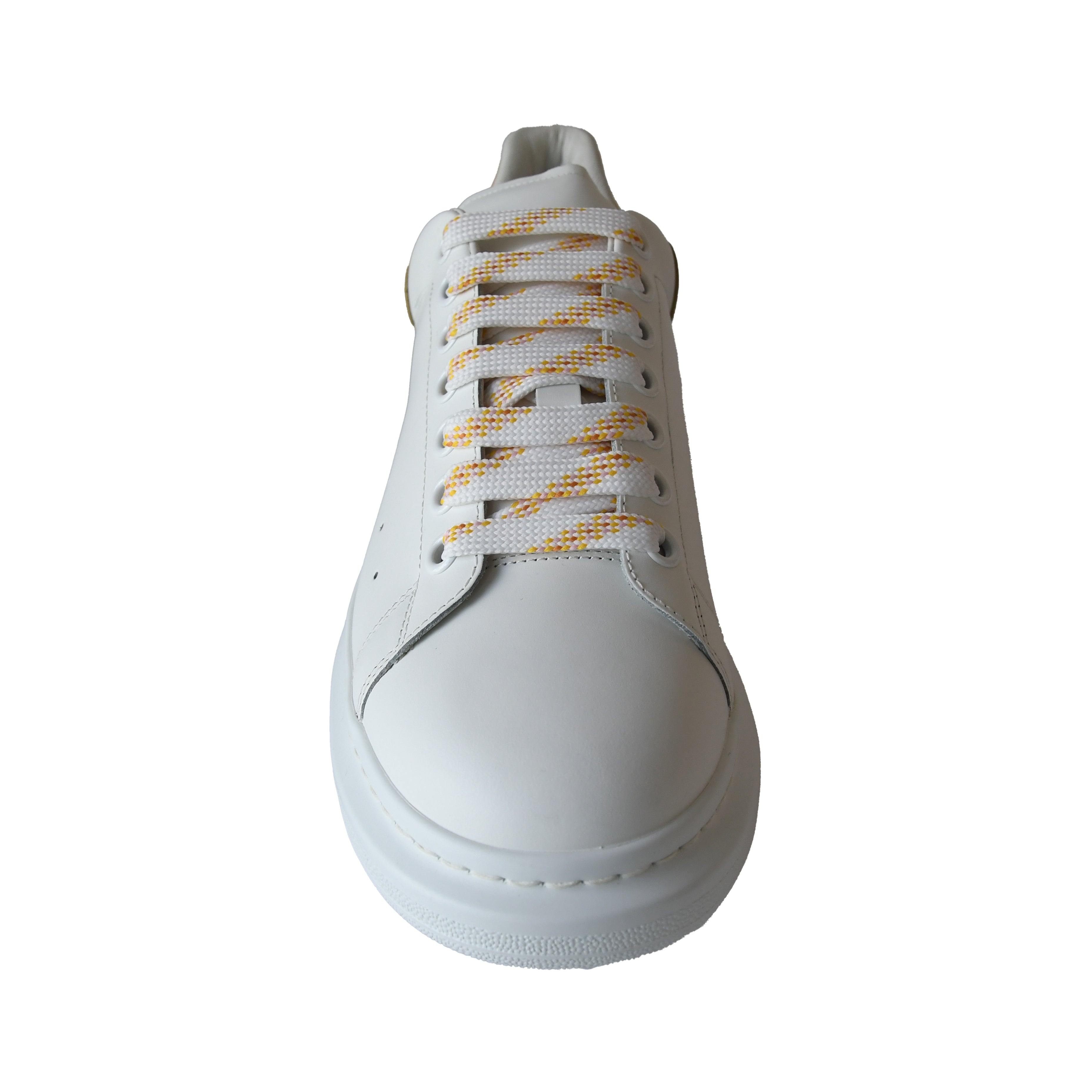 Alexander McQueen Oversized Leather Sneakers Yellow White - 5