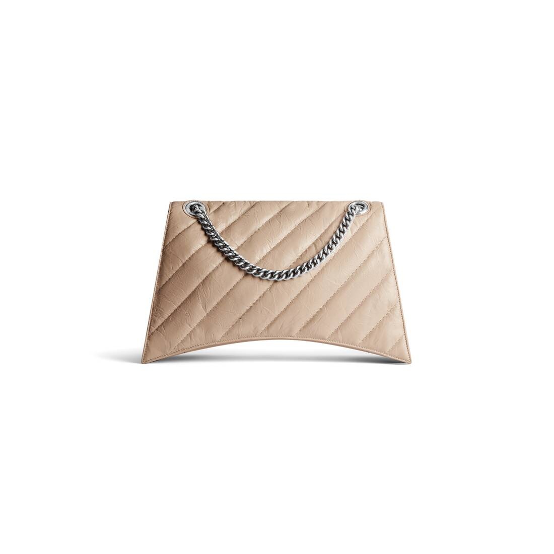 Women's Crush Large Chain Bag Quilted  in Beige - 4