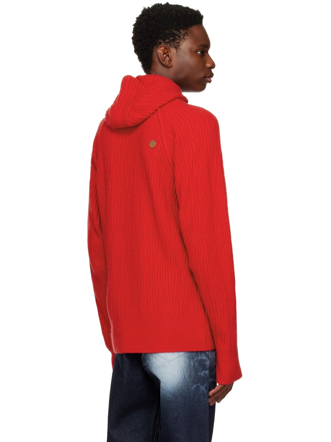 ★ADERERROR★ Clava knit Red ADER error Red Clava Hoodie | REVERSIBLE