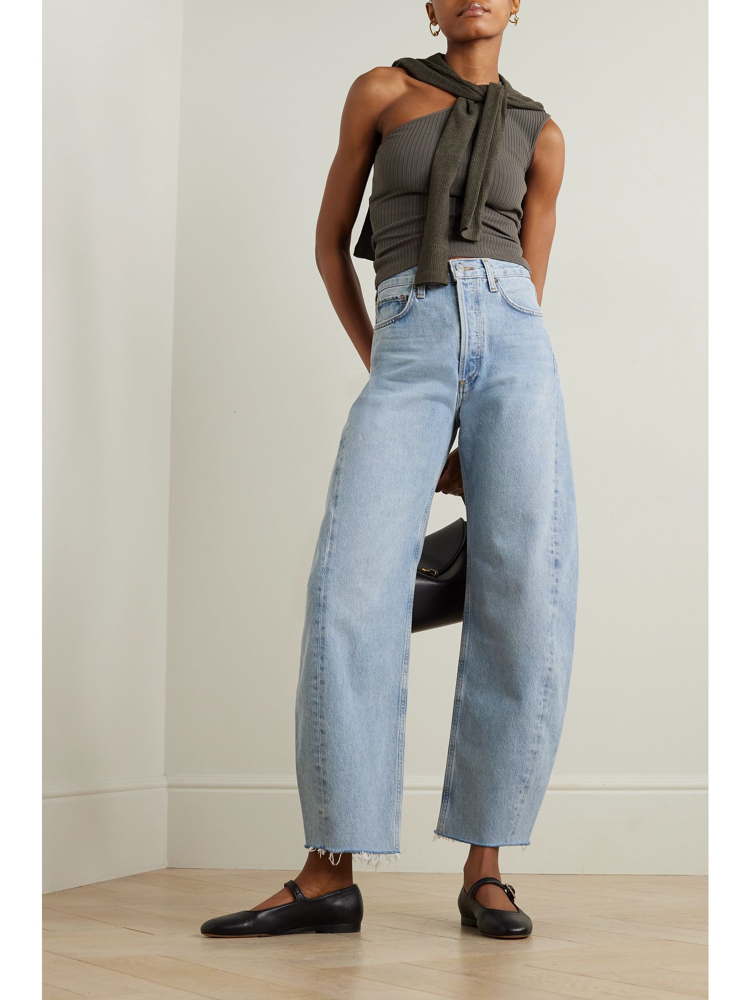 Luna high-rise tapered organic jeans Light denim - 2