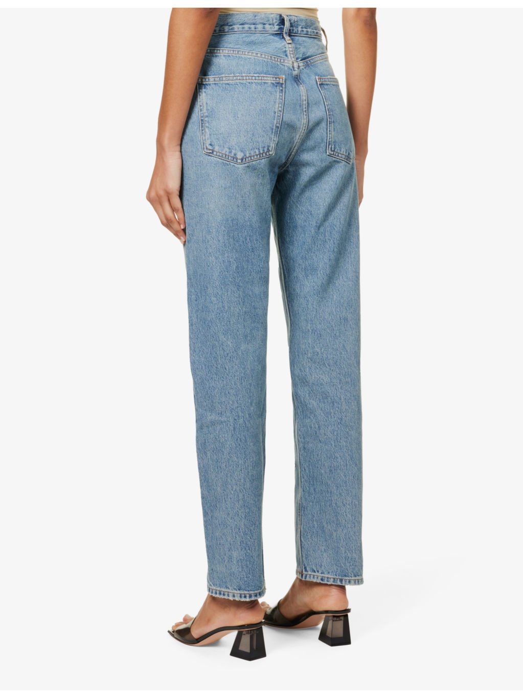 90s Pinch Waist straight-leg high-rise organic denim jeans - 3