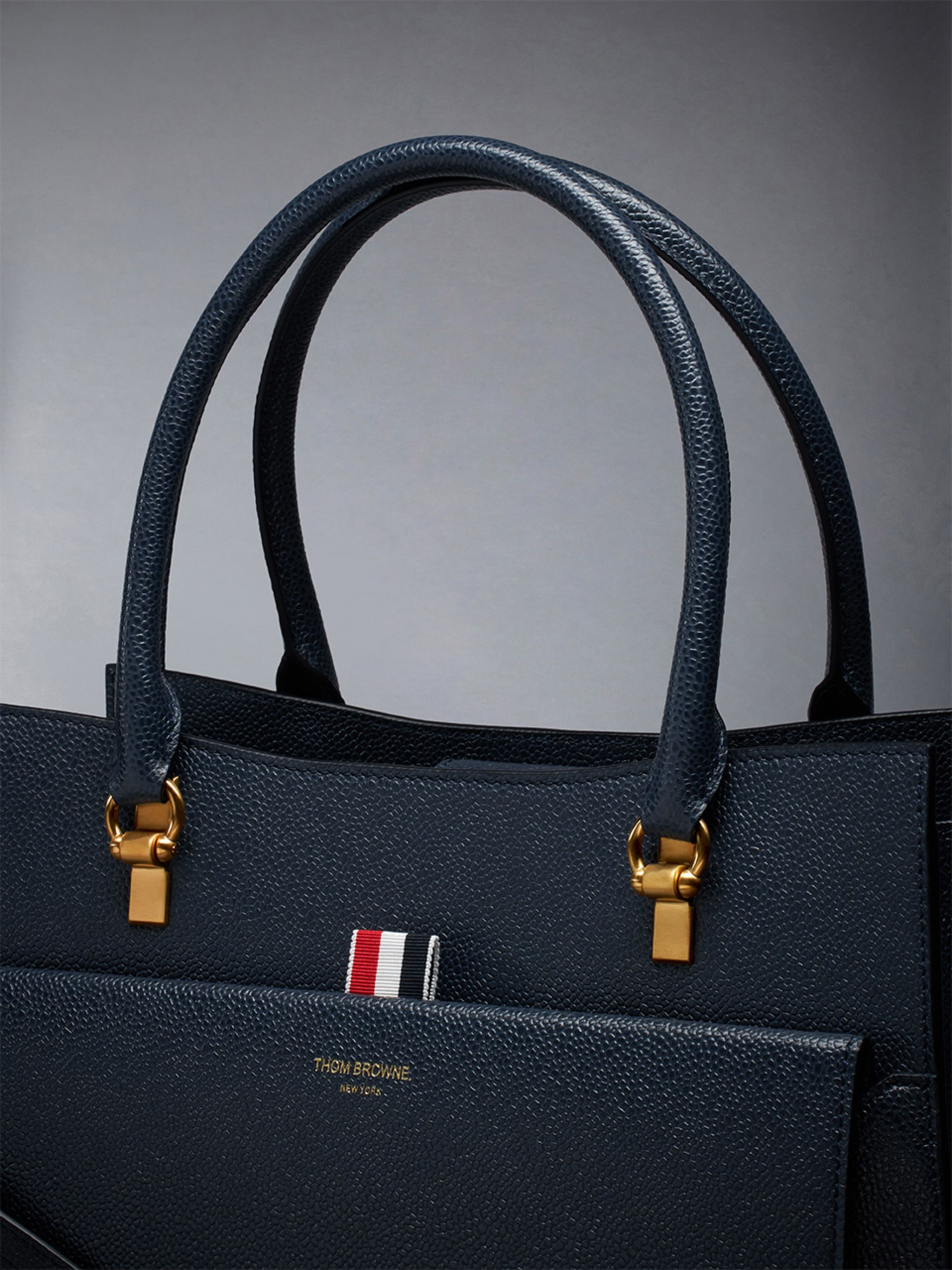 Medium Duet Tote in Pebble Grain Leather - 6